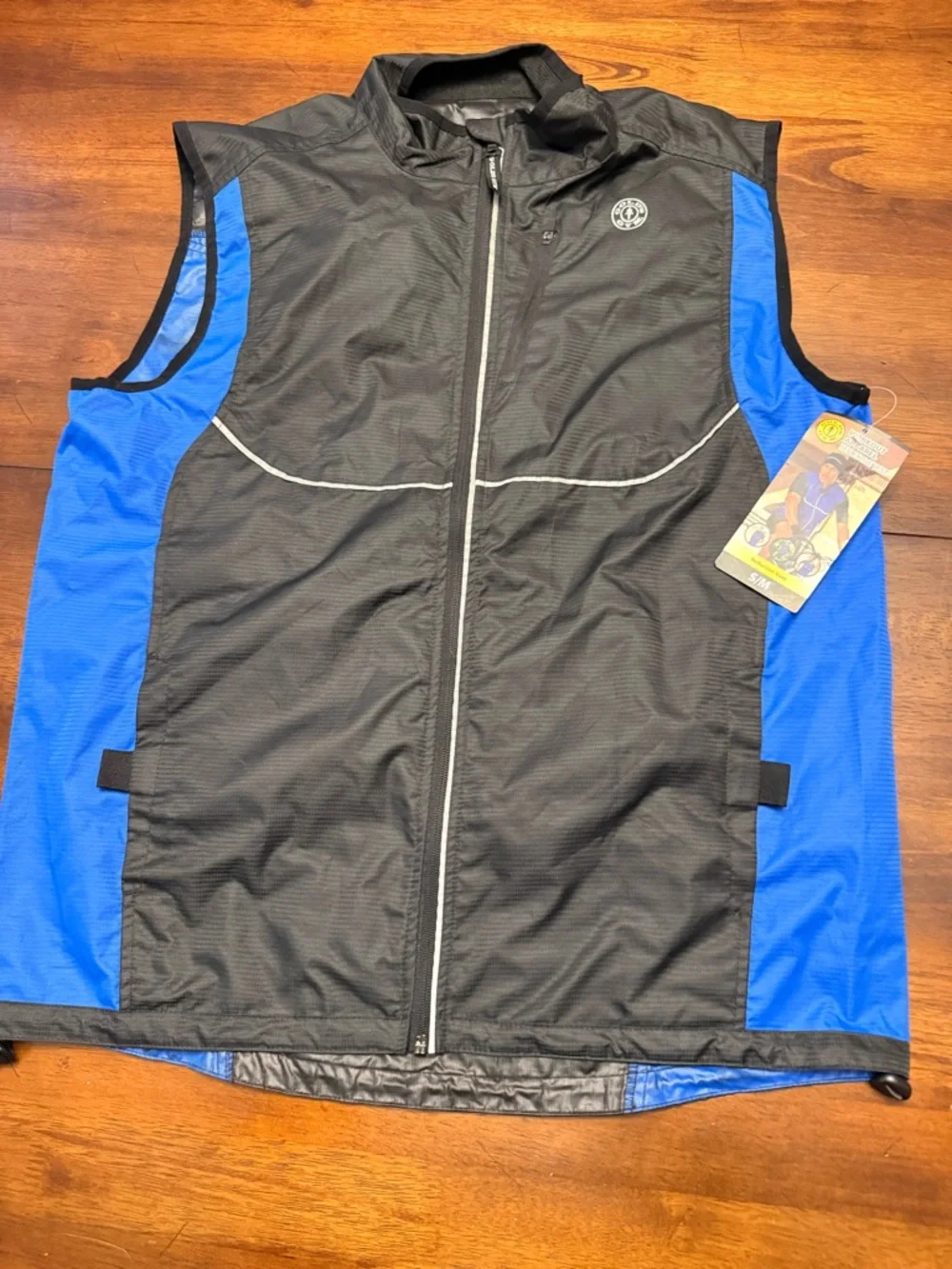 Gold’s Gym Men's Black & Blue Lightweight Vest with Reflective Trim